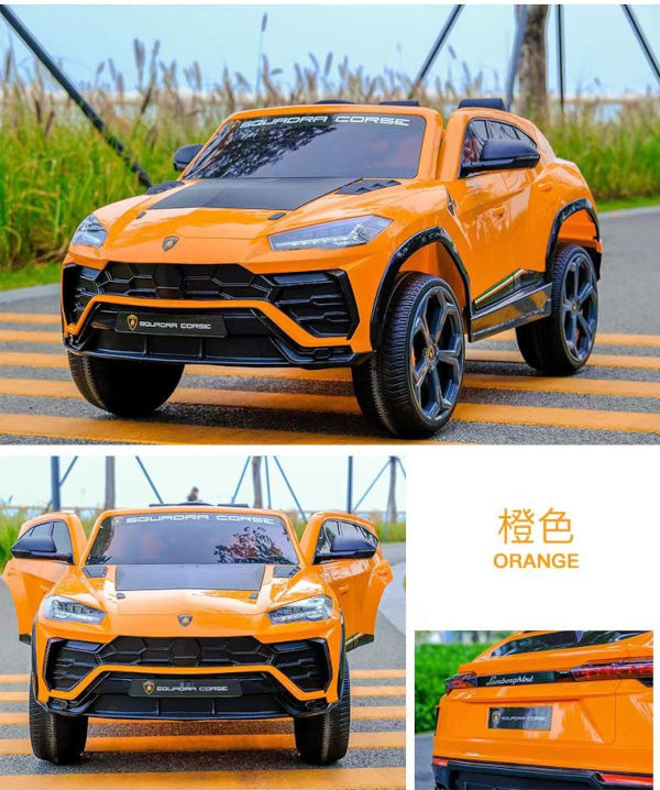 Elektro Kinderauto "Lamborghini Urus ST-X" - lizenziert - 12V Akku, 4 Motoren- 2,4Ghz Fernsteuerung, MP3, Ledersitz+EVA -Orange-17997