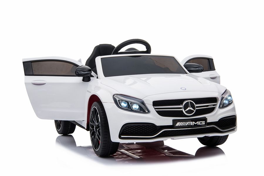 Kinderfahrzeug - Elektro Auto "Mercedes C63 AMG" - lizenziert - 12V7AH Akku + 2,4Ghz+Ledersitz+EVA-18074