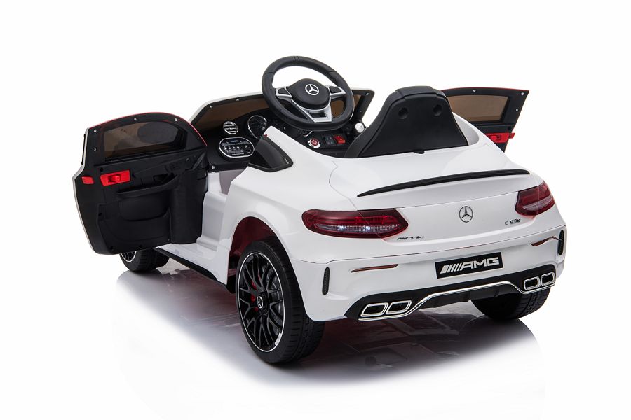 Kinderfahrzeug - Elektro Auto "Mercedes C63 AMG" - lizenziert - 12V7AH Akku + 2,4Ghz+Ledersitz+EVA-18069