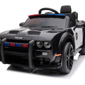 Kinderfahrzeug - Elektro Auto "Dodge Challenger Polizei" lizenziert - 12V7A Akku,2 Motoren- 2,4Ghz + EVA+Ledersitz, MP3-0