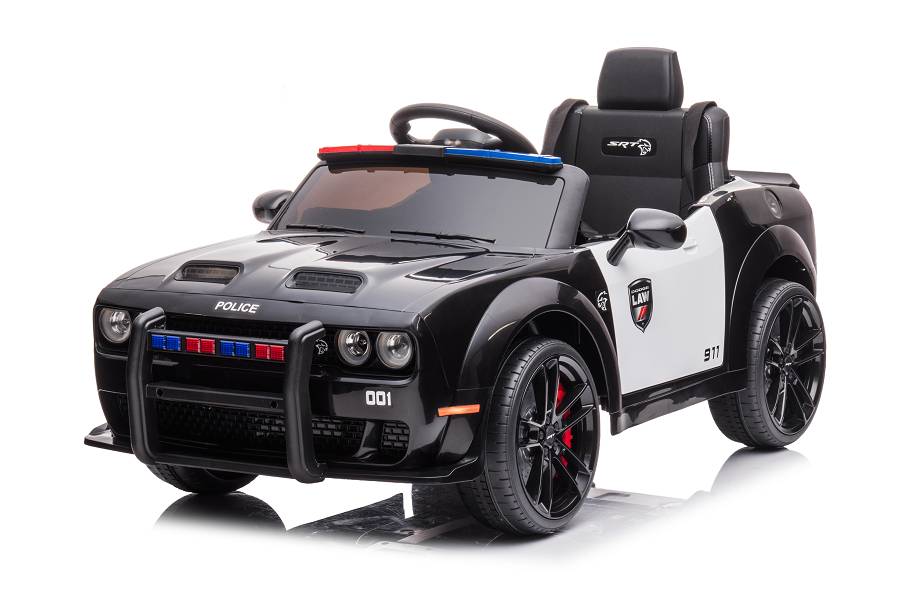 Kinderfahrzeug - Elektro Auto "Dodge Challenger Polizei" lizenziert - 12V7A Akku,2 Motoren- 2,4Ghz + EVA+Ledersitz, MP3-18225