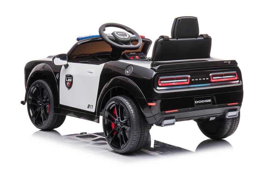 Kinderfahrzeug - Elektro Auto "Dodge Challenger Polizei" lizenziert - 12V7A Akku,2 Motoren- 2,4Ghz + EVA+Ledersitz, MP3-18227