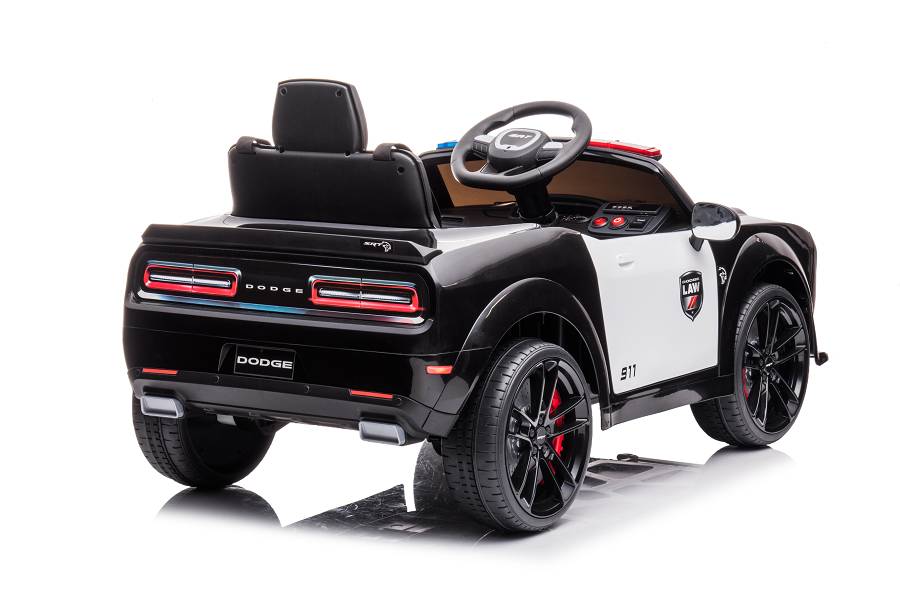 Kinderfahrzeug - Elektro Auto "Dodge Challenger Polizei" lizenziert - 12V7A Akku,2 Motoren- 2,4Ghz + EVA+Ledersitz, MP3-18222