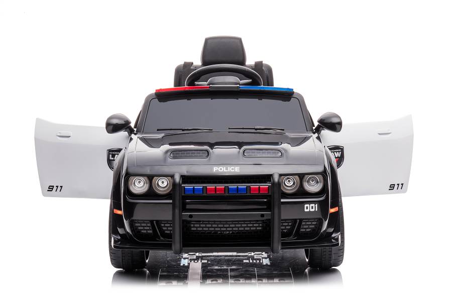 Kinderfahrzeug - Elektro Auto "Dodge Challenger Polizei" lizenziert - 12V7A Akku,2 Motoren- 2,4Ghz + EVA+Ledersitz, MP3-18223