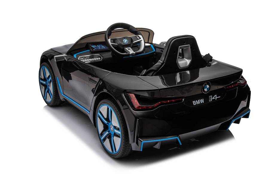 Elektro Kinderfahrzeug "BMW i4" - lizenziert - 12V7A Akku, 2 Motoren- 2,4Ghz Fernsteuerung, MP3, Ledersitz+EVA-18268