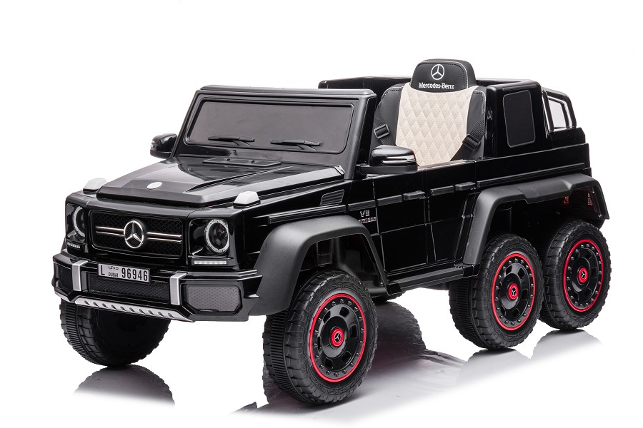 Kinderfahrzeug - Elektro Auto "Mercedes G63 AMG 6x6" - lizenziert - 12V7AH Akku + 2,4Ghz+Ledersitz+EVA-Schwarz-18452