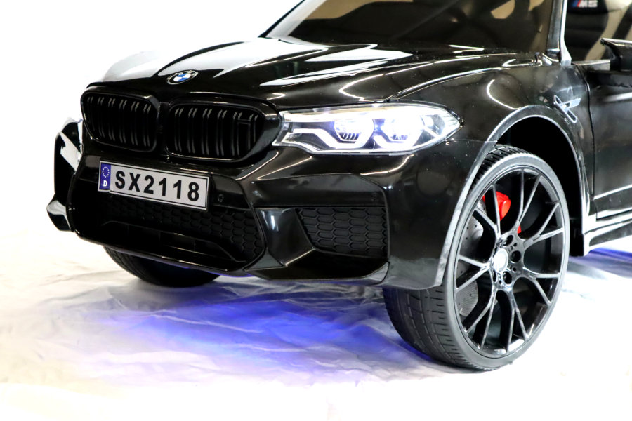Elektro Kinderfahrzeug "BMW M5" - lizenziert - 12V7A Akku, 2 Motoren- 2,4Ghz Fernsteuerung, MP3, Ledersitz+EVA-Schwarz-18440