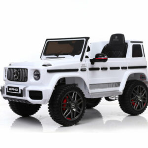 Kinderfahrzeug - Elektro Auto "Mercedes G63 AMG" - Lizenziert - 12V7AH Akku,2 Motoren- 2,4Ghz Fernsteuerung, MP3+Ledersitz+EVA-Weiss-0