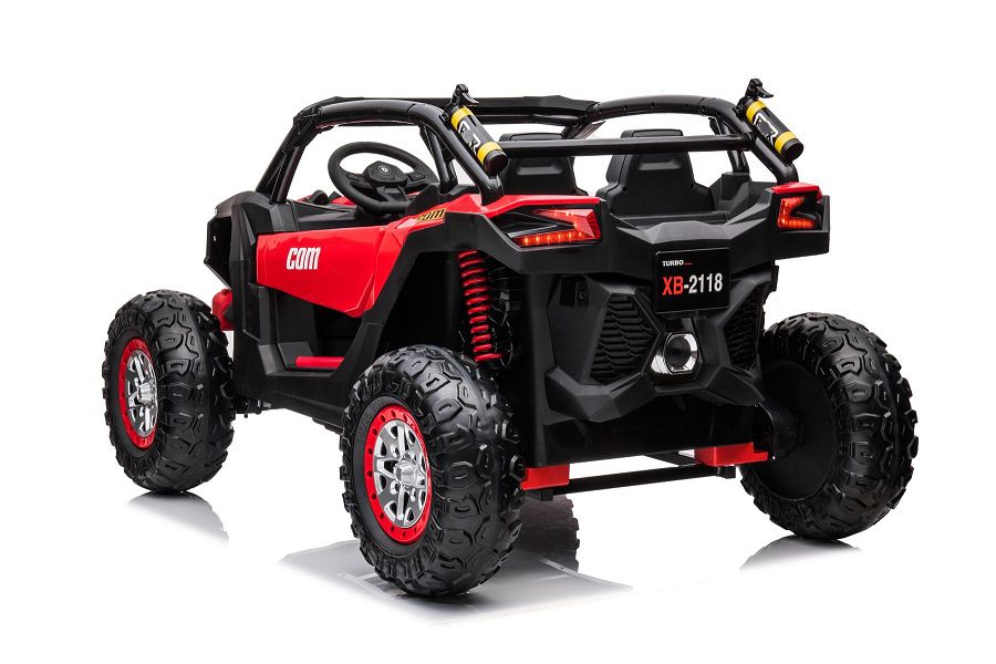 Kinderfahrzeug - Elektro Auto "Com 18" - 24V7A Akku,4x Motoren- 2,4Ghz, Allrad+2 Sitzer+Ledersitz+EVA-18571