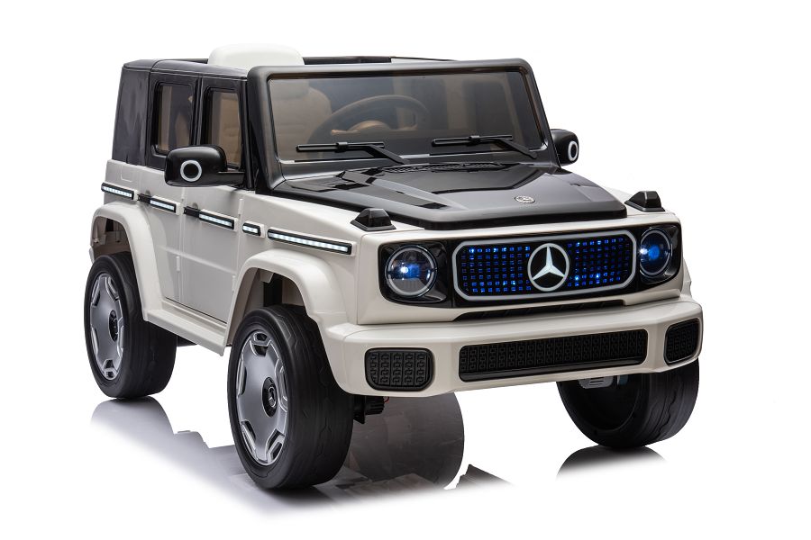 Kinderfahrzeug - Elektro Auto "Mercedes EQG AMG" - Lizenziert - 12V9AH Akku,4 Motoren- 2,4Ghz Fernsteuerung, MP3+Ledersitz+EVA-18526